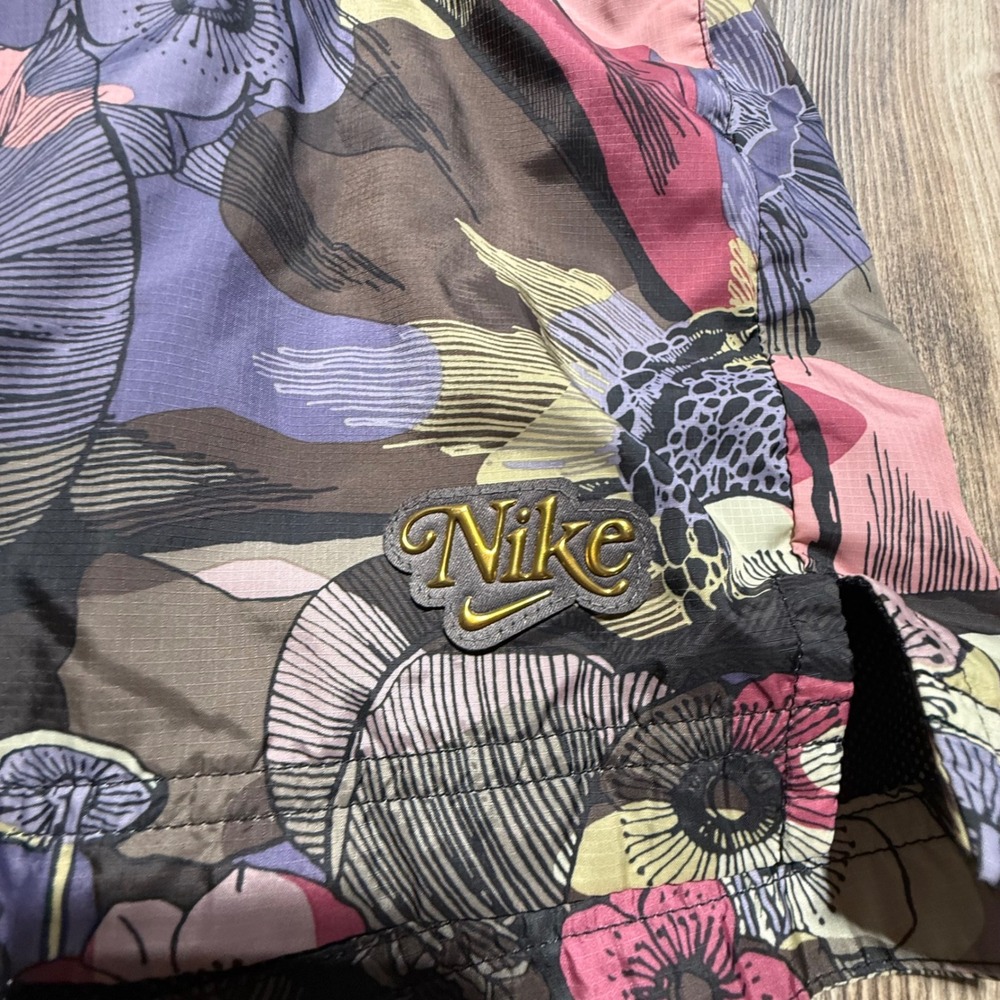 Nike Shorts Floral Mushroom Print Multi-Color Streetwear - Picture 2 of 4